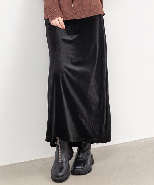 René basic スカート 黒　ベロア　/to be chic,foxey René basic スカート 黒 ベロア /to be chic,foxey