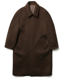 LELALES（レラレス）の「Balmacaan wool single long coat - brown（チェスターコート・レディース）」