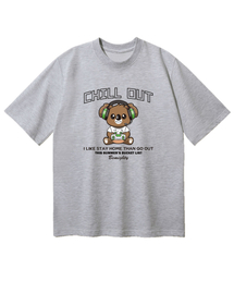 チルアウトオーバーサイズ半袖Tシャツ[メランジェグレー]