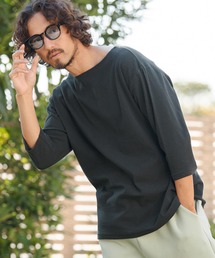 CAMBIO（カンビオ）の「mlt5517- Span Fraise Narrow Boat Neck 3-4 Sleeve Tee 7分袖Tシャツ(S60626cmb)（Tシャツ/カットソー）」