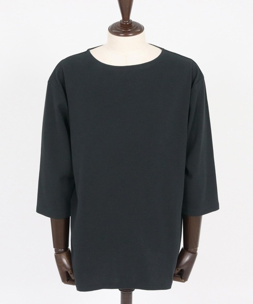 CAMBIO（カンビオ）の「mlt5517- Span Fraise Narrow Boat Neck 3-4 Sleeve Tee 7分袖Tシャツ(S60626cmb)（Tシャツ/カットソー・メンズ・ブラック/ホワイト/チャコール・S/M/L）」の17枚目の写真