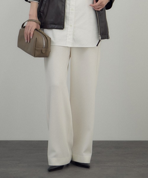 SALON adam et rope'(サロン アダム エ ロペ)の「トリアセリラクシーパンツ / セットアップ対応(その他パンツ・レディース・オフホワイト/ブラック・M/S)」の21枚目の写真