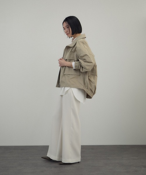 SALON adam et rope'(サロン アダム エ ロペ)の「トリアセリラクシーパンツ / セットアップ対応(その他パンツ・レディース・オフホワイト/ブラック・M/S)」の22枚目の写真