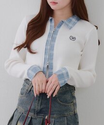 continuer de NICE CLAUP（コンティニューデナイスクラップ）の「シャツドッキングWZIPカーディガン（ニット/セーター）」