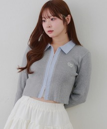 continuer de NICE CLAUP（コンティニューデナイスクラップ）の「シャツドッキングWZIPカーディガン（ニット/セーター）」