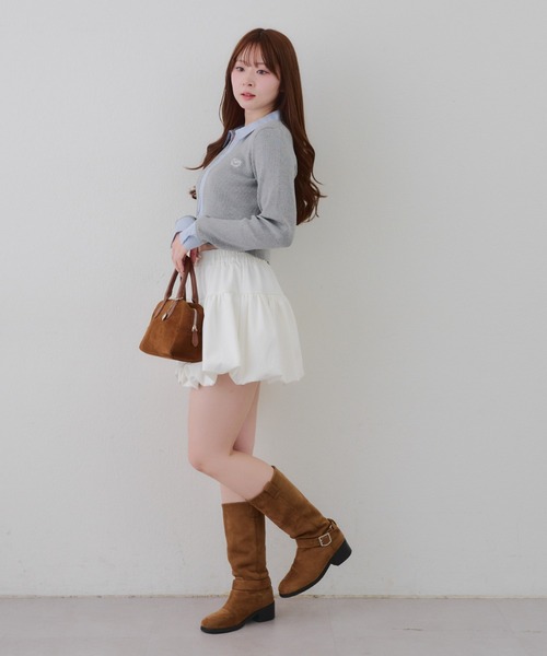 continuer de NICE CLAUP（コンティニューデナイスクラップ）の「シャツドッキングWZIPカーディガン（ニット/セーター・レディース・ネイビー/トップグレー/アイボリー/ブラック・FREE）」の8枚目の写真