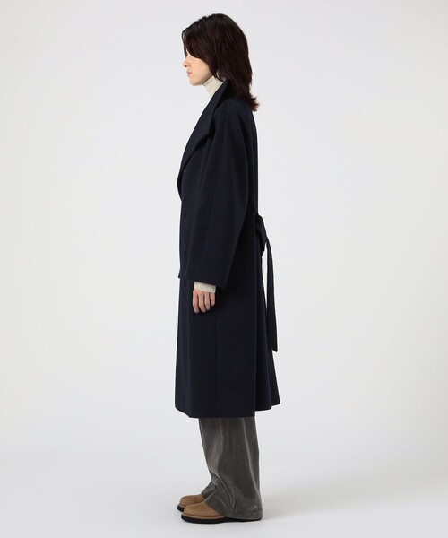 GALERIE VIE（ギャルリー ヴィー）の「カシミヤビーバー ハイネックロングコート（その他アウター・レディース・ライトベージュ/ネイビー・FREE）」の4枚目の写真