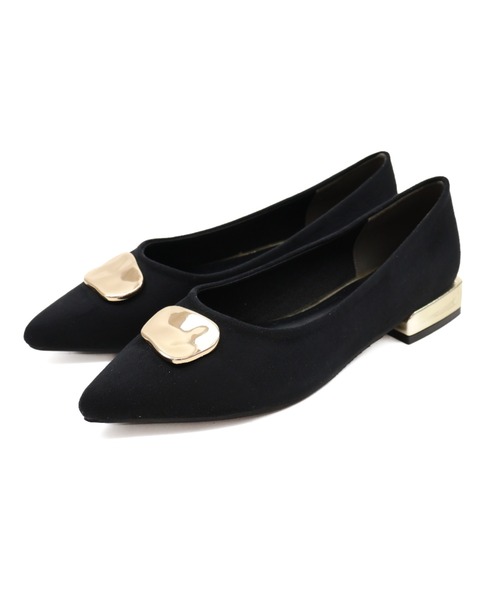 VIVIAN(ヴィヴィアン)の「ポインテッドトゥゴールドモチーフパンプス(パンプス・レディース・イエロー系その他3/ベージュ系その他3/ブラック系その他3/ホワイト系その他5・S/M/L/LL)」の6枚目の写真