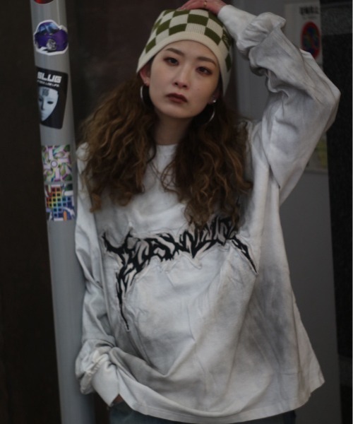bike star(バイクスター)の「RESHAM トライバルロゴロンT(Tシャツ/カットソー・メンズ・ホワイト/ブラック・L/M)」の2枚目の写真