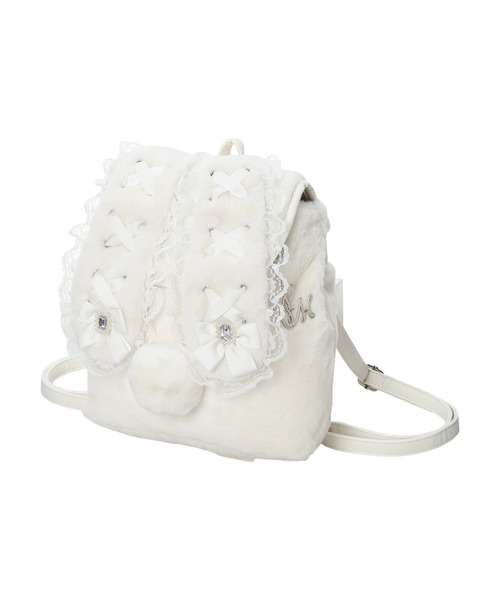 うさ耳リボンレースアップファーリュック（バックパック/リュック