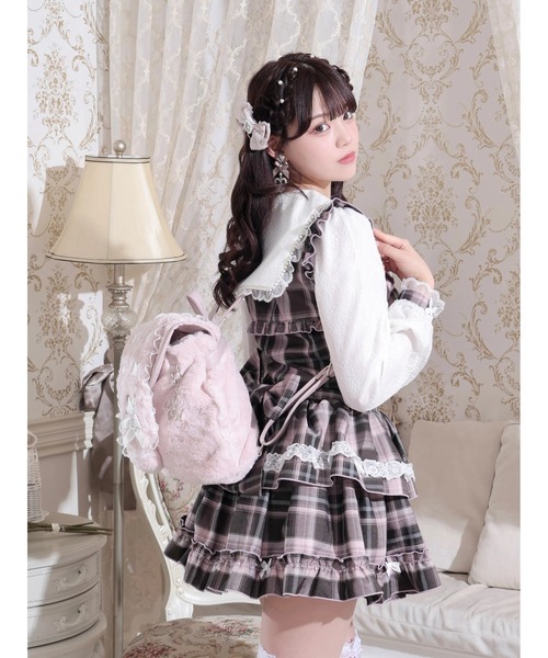 NOEMIE(ノエミー)の「うさ耳リボンレースアップファーリュック(バックパック/リュック・レディース・ブラック/アイボリー/ピンク・ONESIZE)」の13枚目の写真