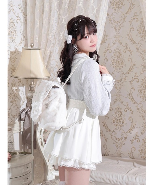 NOEMIE(ノエミー)の「うさ耳リボンレースアップファーリュック(バックパック/リュック・レディース・ブラック/アイボリー/ピンク・ONESIZE)」の16枚目の写真