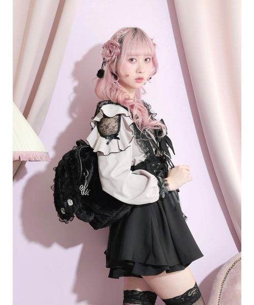 NOEMIE(ノエミー)の「うさ耳リボンレースアップファーリュック(バックパック/リュック・レディース・ブラック/アイボリー/ピンク・ONESIZE)」の19枚目の写真