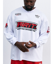 AIRIT（アイリット）の「オーバーサイズレーシングLSジャージAM1204 WH（Tシャツ/カットソー）」