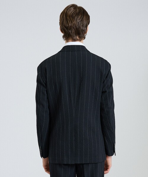 DESIGNWORKS(デザインワークス)の「【26S/S】ウールストレッチサッカーピークドラペルジャケット / セットアップ対応 / ストレッチ / 防シワ(テーラードジャケット・メンズ・ネイビー/ブラック・52/50/48/46/44)」の6枚目の写真