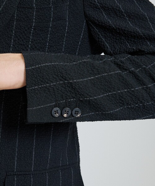 DESIGNWORKS(デザインワークス)の「【26S/S】ウールストレッチサッカーピークドラペルジャケット / セットアップ対応 / ストレッチ / 防シワ(テーラードジャケット・メンズ・ネイビー/ブラック・52/50/48/46/44)」の9枚目の写真