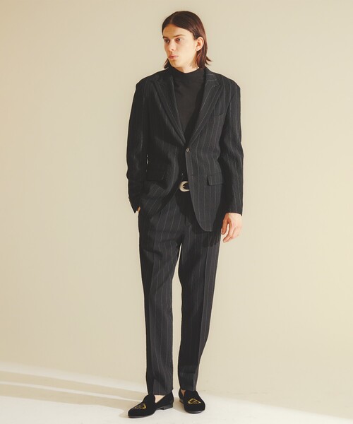 DESIGNWORKS(デザインワークス)の「【26S/S】ウールストレッチサッカーピークドラペルジャケット / セットアップ対応 / ストレッチ / 防シワ(テーラードジャケット・メンズ・ネイビー/ブラック・52/50/48/46/44)」の13枚目の写真