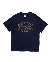 オールドスクールロゴオーバー半袖Tシャツ(ネイビー)