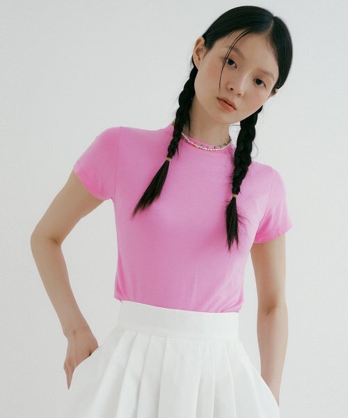 REORG(リオルグ)の「TIR BASIC T-SHIRTS HOT PINK(Tシャツ/カットソー・レディース・その他・FREE)」の1枚目の写真