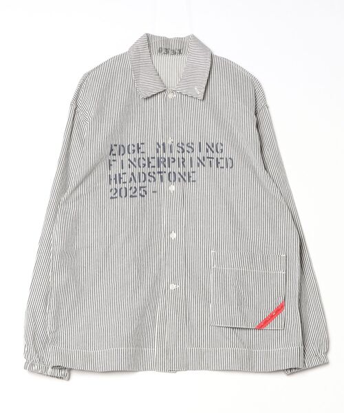 PHINGERIN（フィンガリン）の「【PHINGERIN】フィンガリン AND-STENCILED NIGHTSHIRT STRIPE（シャツ/ブラウス・メンズ・チャコールグレー/ホワイト系その他・MEDIUM/SMALL/X-LARGE/LARGE）」の2枚目の写真