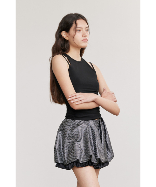 AFTERHOURS(アフターアワーズ)の「SHIRRING STRAP SLEEVELESS TOP (BLACK)(Tシャツ/カットソー・レディース・その他・FREE)」の3枚目の写真