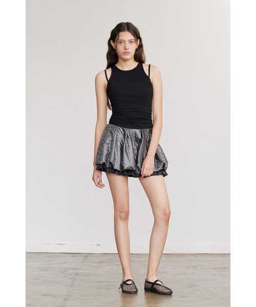 AFTERHOURS(アフターアワーズ)の「SHIRRING STRAP SLEEVELESS TOP (BLACK)(Tシャツ/カットソー・レディース・その他・FREE)」の5枚目の写真