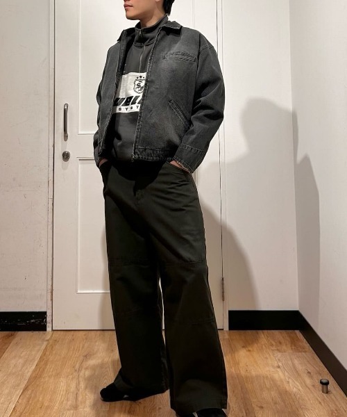 BACK NUMBER（バックナンバー）の「【BACK NUMBER】デニムフルジップジャケット (ライトアウター / ワークテイスト / ユニセックス)（ブルゾン・メンズ・ブラック/ダークインディゴブルー・L/XL/M）」の4枚目の写真