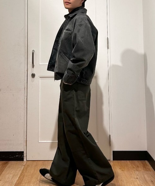 BACK NUMBER（バックナンバー）の「【BACK NUMBER】デニムフルジップジャケット (ライトアウター / ワークテイスト / ユニセックス)（ブルゾン・メンズ・ブラック/ダークインディゴブルー・L/XL/M）」の5枚目の写真