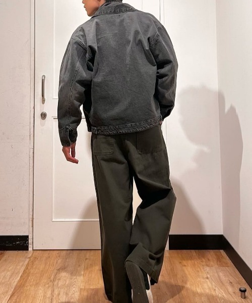 BACK NUMBER（バックナンバー）の「【BACK NUMBER】デニムフルジップジャケット (ライトアウター / ワークテイスト / ユニセックス)（ブルゾン・メンズ・ブラック/ダークインディゴブルー・L/XL/M）」の6枚目の写真