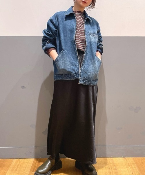 BACK NUMBER（バックナンバー）の「【BACK NUMBER】デニムフルジップジャケット (ライトアウター / ワークテイスト / ユニセックス)（ブルゾン・メンズ・ブラック/ダークインディゴブルー・L/XL/M）」の17枚目の写真