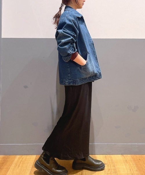 BACK NUMBER（バックナンバー）の「【BACK NUMBER】デニムフルジップジャケット (ライトアウター / ワークテイスト / ユニセックス)（ブルゾン・メンズ・ブラック/ダークインディゴブルー・L/XL/M）」の18枚目の写真