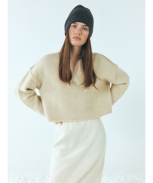 ETMON(エトモン)の「Fringe Knitted Skirt, Ivory(スカート・レディース・その他・FREE)」の4枚目の写真