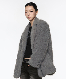 ROCKCAKE（ロックケーキ）の「Single Fur Short Coat - Gray（チェスターコート）」