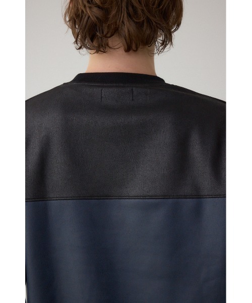 AZUL by moussy（アズールバイマウジー）の「フェイクスエード切り替えトップス（スウェット・メンズ・ブラウン系その他/ブルー系その他3/グレー系その他・MEDIUM/LARGE/SMALL）」の14枚目の写真