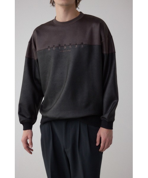 AZUL by moussy（アズールバイマウジー）の「フェイクスエード切り替えトップス（スウェット・メンズ・ブラウン系その他/ブルー系その他3/グレー系その他・MEDIUM/LARGE/SMALL）」の18枚目の写真