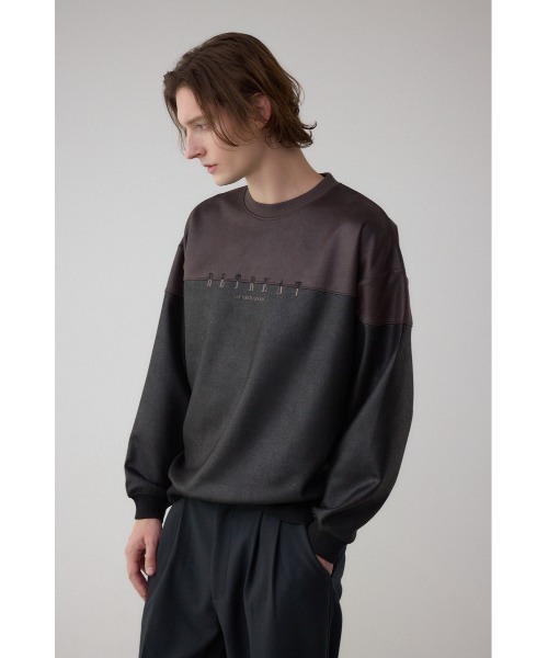 AZUL by moussy（アズールバイマウジー）の「フェイクスエード切り替えトップス（スウェット・メンズ・ブラウン系その他/ブルー系その他3/グレー系その他・MEDIUM/LARGE/SMALL）」の19枚目の写真