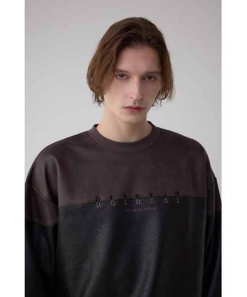 AZUL by moussy（アズールバイマウジー）の「フェイクスエード切り替えトップス（スウェット・メンズ・ブラウン系その他/ブルー系その他3/グレー系その他・MEDIUM/LARGE/SMALL）」の20枚目の写真