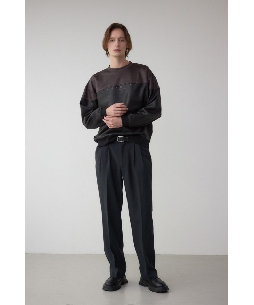 AZUL by moussy（アズールバイマウジー）の「フェイクスエード切り替えトップス（スウェット・メンズ・ブラウン系その他/ブルー系その他3/グレー系その他・MEDIUM/LARGE/SMALL）」の22枚目の写真
