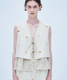 muller of yoshiokubo | muller of yoshiokubo ミュラーオブヨシオクボ / METAL BEANS VEST メタルビーズレイヤードベスト / MLS26701(ベスト)