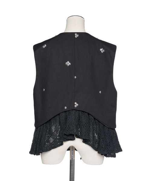 muller of yoshiokubo(ミュラーオブヨシオクボ)の「muller of yoshiokubo ミュラーオブヨシオクボ / METAL BEANS VEST メタルビーズレイヤードベスト / MLS26701(ベスト・レディース・ブラック/アイボリー・38)」の10枚目の写真