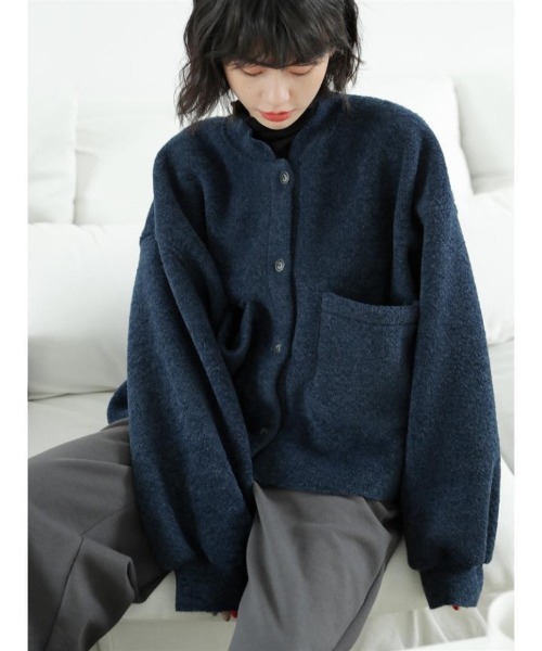 Ritzy(リッツィー)の「もこもこ フェイクファージャケット(ブルゾン・レディース・ネイビー・M)」の7枚目の写真