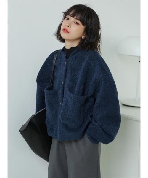 Ritzy(リッツィー)の「もこもこ フェイクファージャケット(ブルゾン・レディース・ネイビー・M)」の8枚目の写真