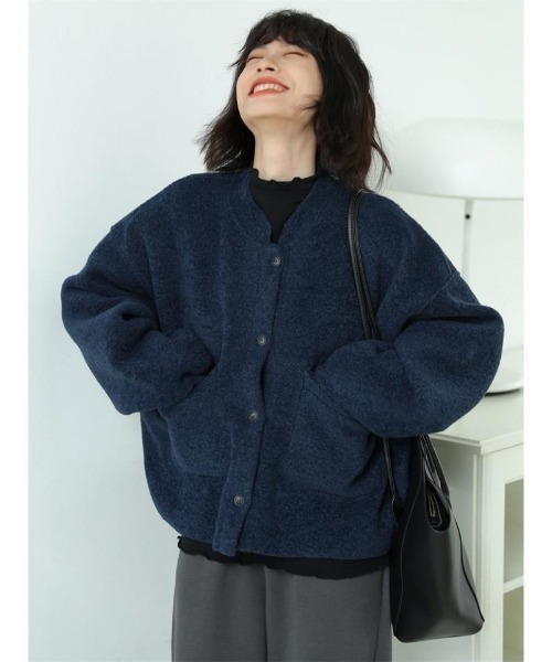 Ritzy(リッツィー)の「もこもこ フェイクファージャケット(ブルゾン・レディース・ネイビー・M)」の11枚目の写真
