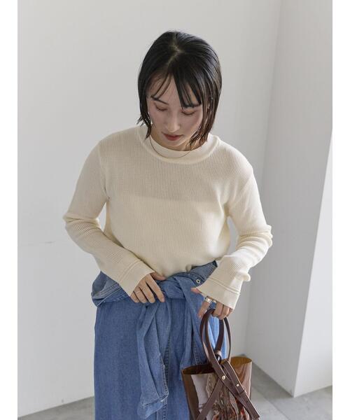 Te chichi（テチチ）の「チャーム付きワッフルニットプルオーバー（ニット/セーター・レディース・ベージュ/オフホワイト/ブラック・F）」の6枚目の写真