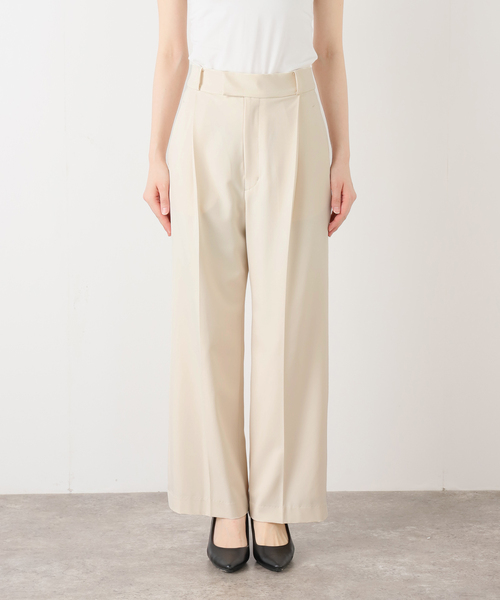 La TOTALITE(ラトータリテ)の「【洗える】ツイルストレッチタックパンツ(スラックス・レディース・アイボリー/ネイビー・36/38)」の12枚目の写真