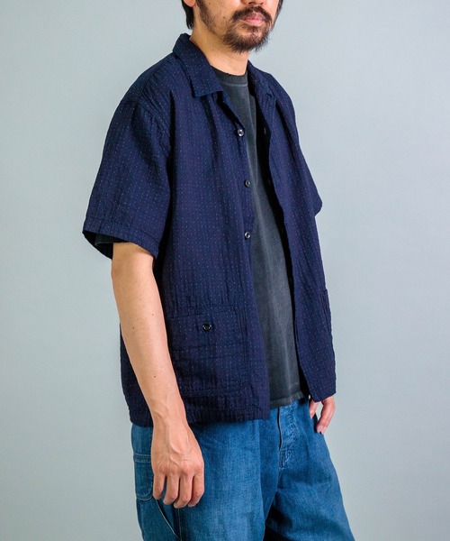 OMNIGOD（オムニゴッド）の「[OMNIGOD mens / オムニゴッド] オリジナルインディゴダブルガーゼ ショートスリーブシャツジャケット（シャツ/ブラウス・メンズ・インディゴブルー・4/3/2）」の3枚目の写真