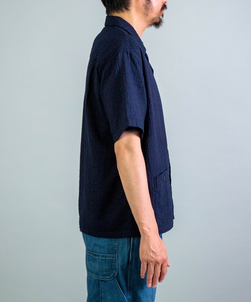 OMNIGOD（オムニゴッド）の「[OMNIGOD mens / オムニゴッド] オリジナルインディゴダブルガーゼ ショートスリーブシャツジャケット（シャツ/ブラウス・メンズ・インディゴブルー・4/3/2）」の7枚目の写真