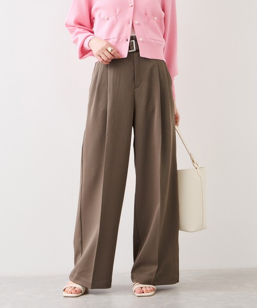 VIS（ビス）の「ベルトディティールパンツ/防シワ・イージーケア（スラックス・レディース・チャコールグレー/ブラウン系その他2/ライトグレー・SS/S/M）」の19枚目の写真