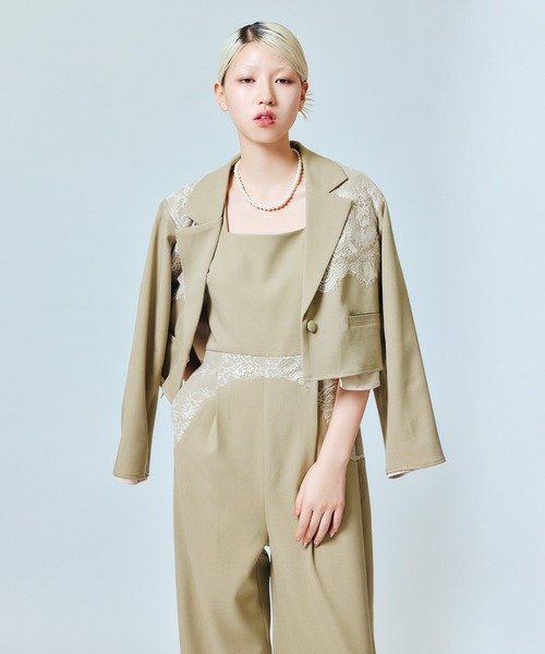 darial（ダリアル）の「【darial】jacket set pants dress / ジャケットセットパンツドレス（セットアップ・レディース・ブラック/ミント/ブラウン・S/M）」の3枚目の写真