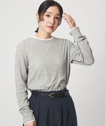 【WEB限定】<at ease>シアーテレコ ロングスリーブ カットソー